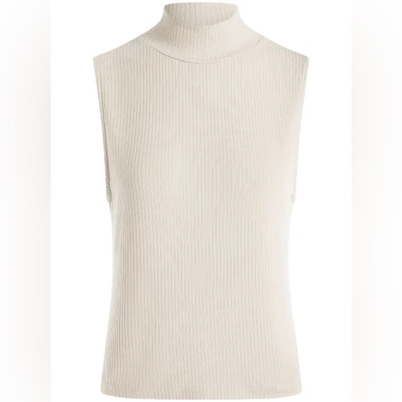 Varley Cream Fitted Ribbed Tank Top - Picture 5 of 10
